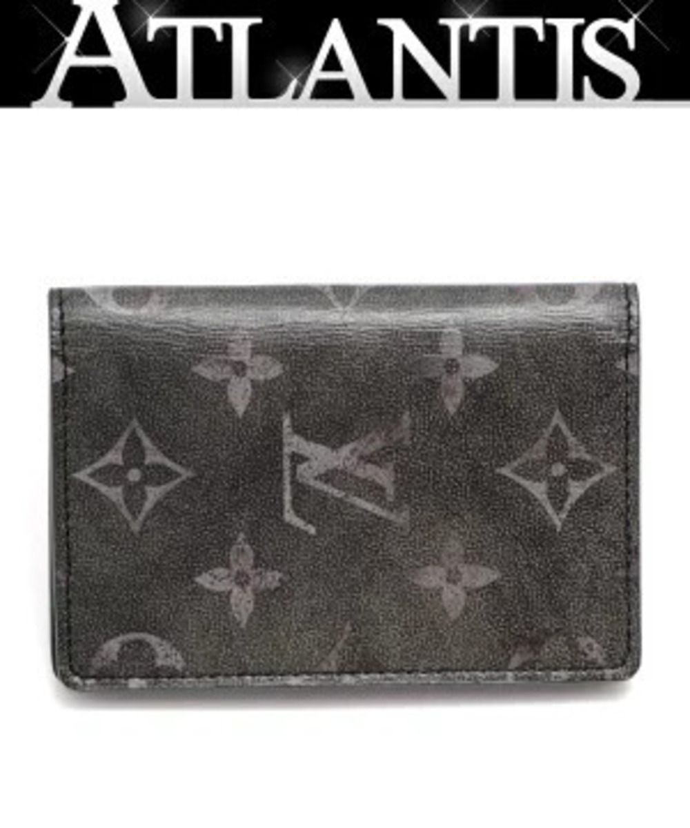 Louis Vuitton Organizer de Poche Card Case Wallet brushed monogram black